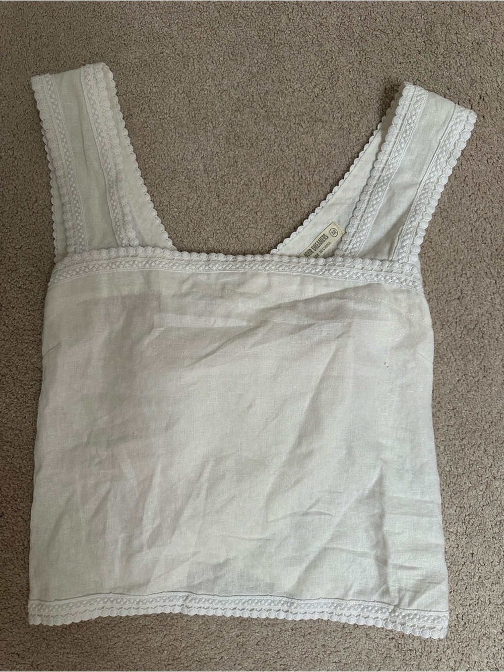 4Our Dreamers White linenTank Top - m